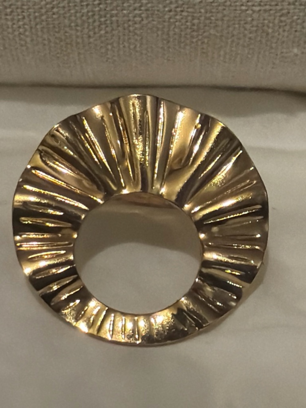 Gold Sculpted Circle Statement Ring - Women's Accessories